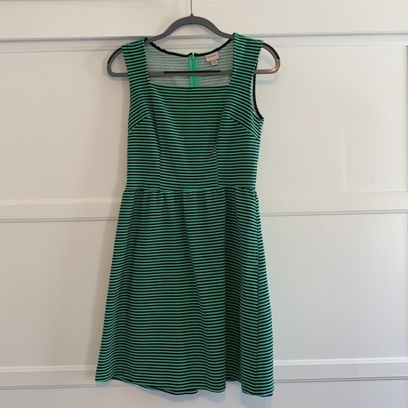 Green and Navy striped dress - Picture 1 of 3